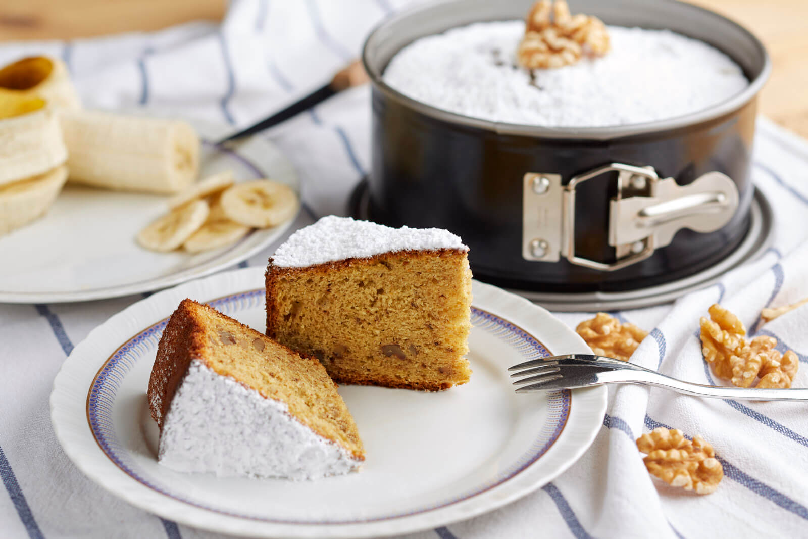 Torta semi-integrale banana e noci